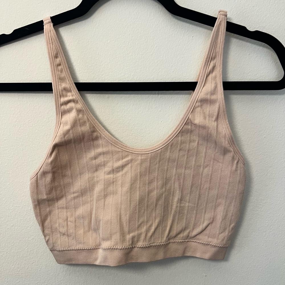 Yummie Tan Ribbed Wireless Bra
